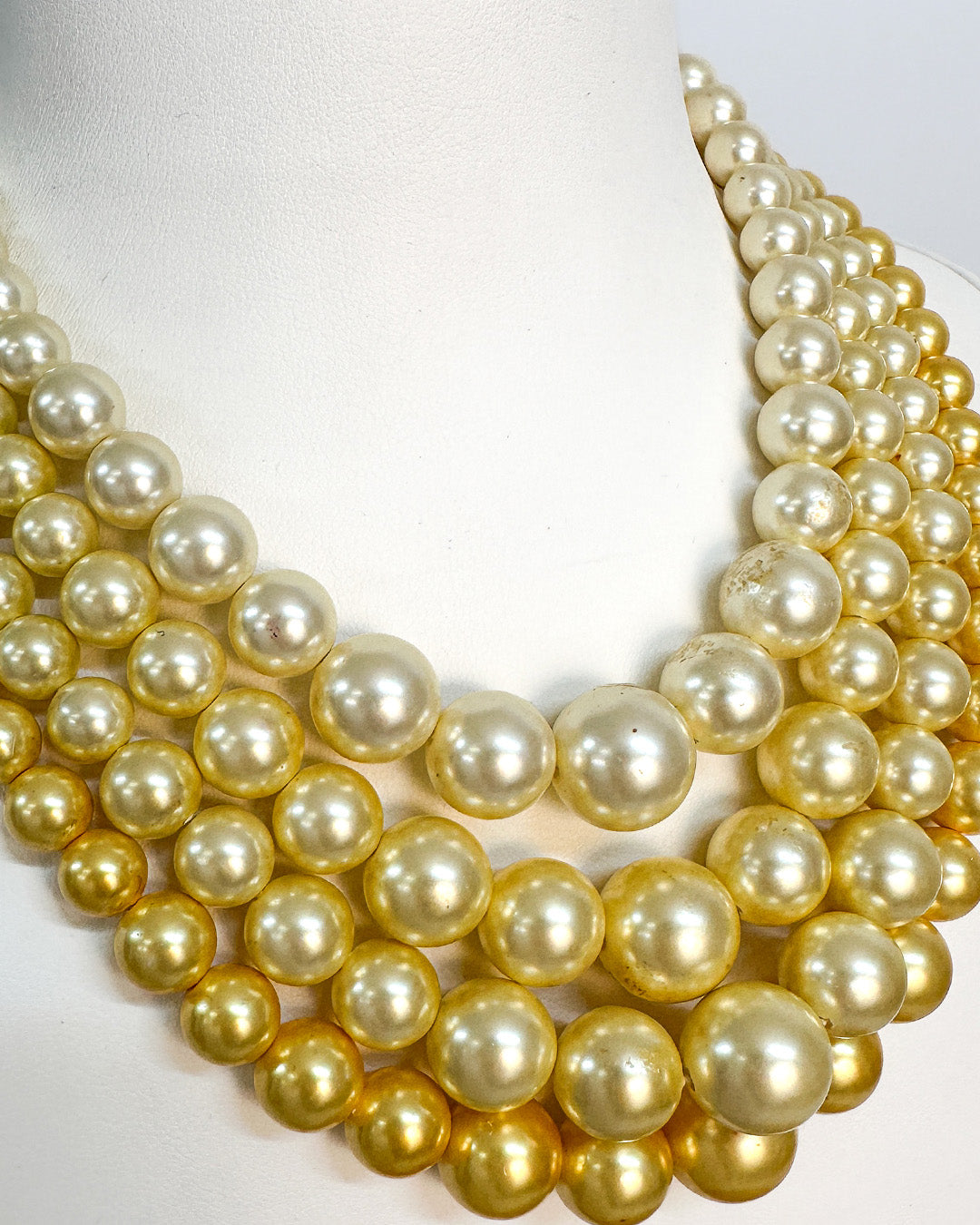 1950-60s Yellow Four Strand Necklace