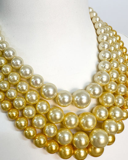 1950-60s Yellow Four Strand Necklace