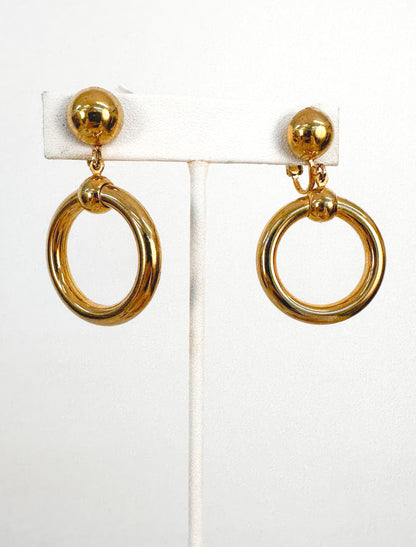 1950s Iconic Clip-Ons Gold Hoops