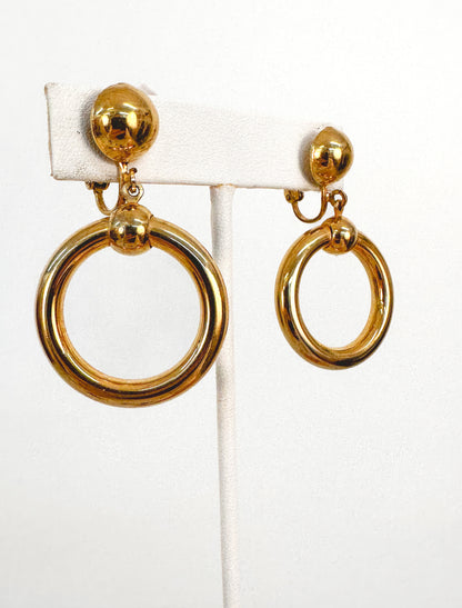 1950s Iconic Clip-Ons Gold Hoops