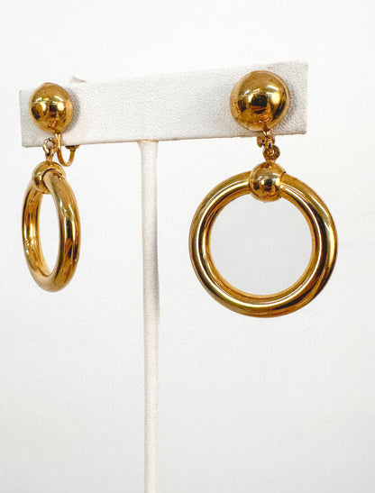 1950s Iconic Clip-Ons Gold Hoops