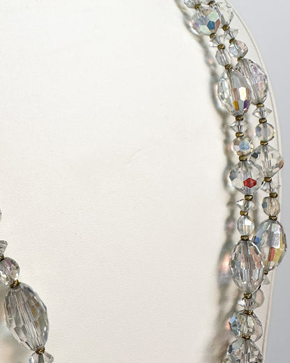1950-60s Iridescent Two Strand Long Necklace