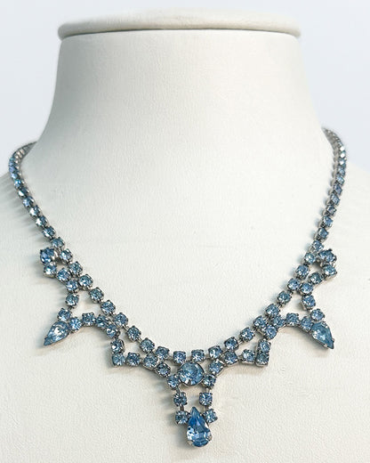1940-50s Pale Blue Rhinestones Choker