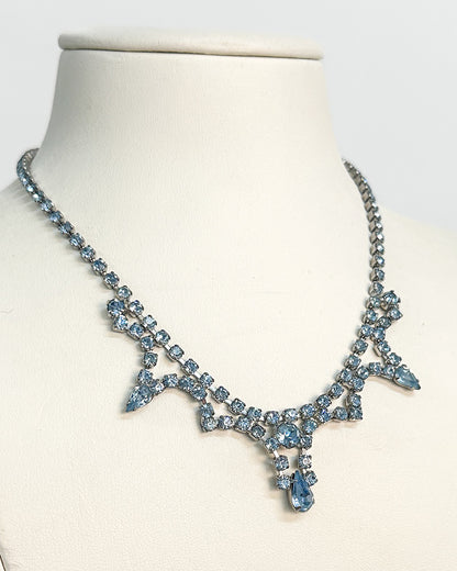 1940-50s Pale Blue Rhinestones Choker