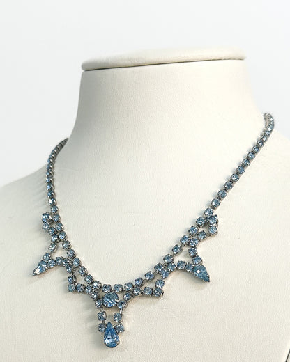 1940-50s Pale Blue Rhinestones Choker