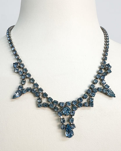 1940-50s Pale Blue Rhinestones Choker