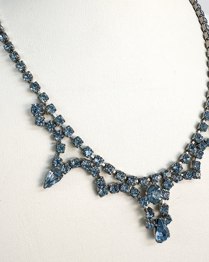 1940-50s Pale Blue Rhinestones Choker