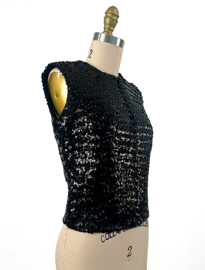 1960s Heavily Sequined Top / Bust 34