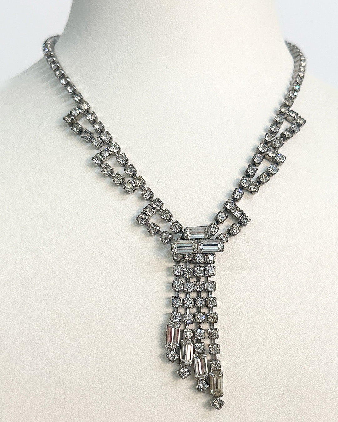 1940-50s Classic Clear Rhinestones Necklace