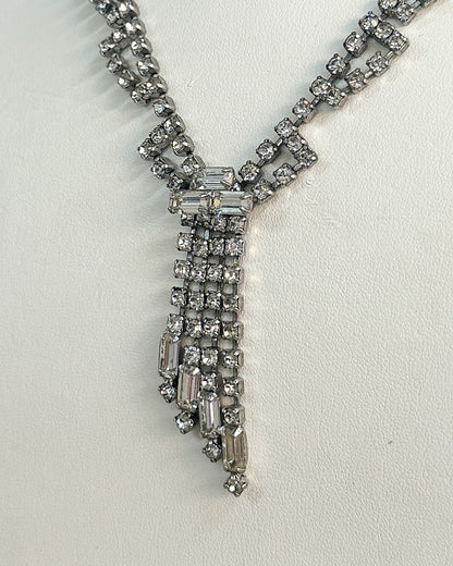 1940-50s Classic Clear Rhinestones Necklace