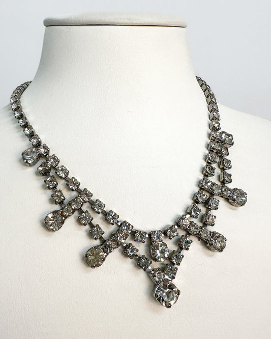 1940-50s Elegant Rhinestone Statement Choker