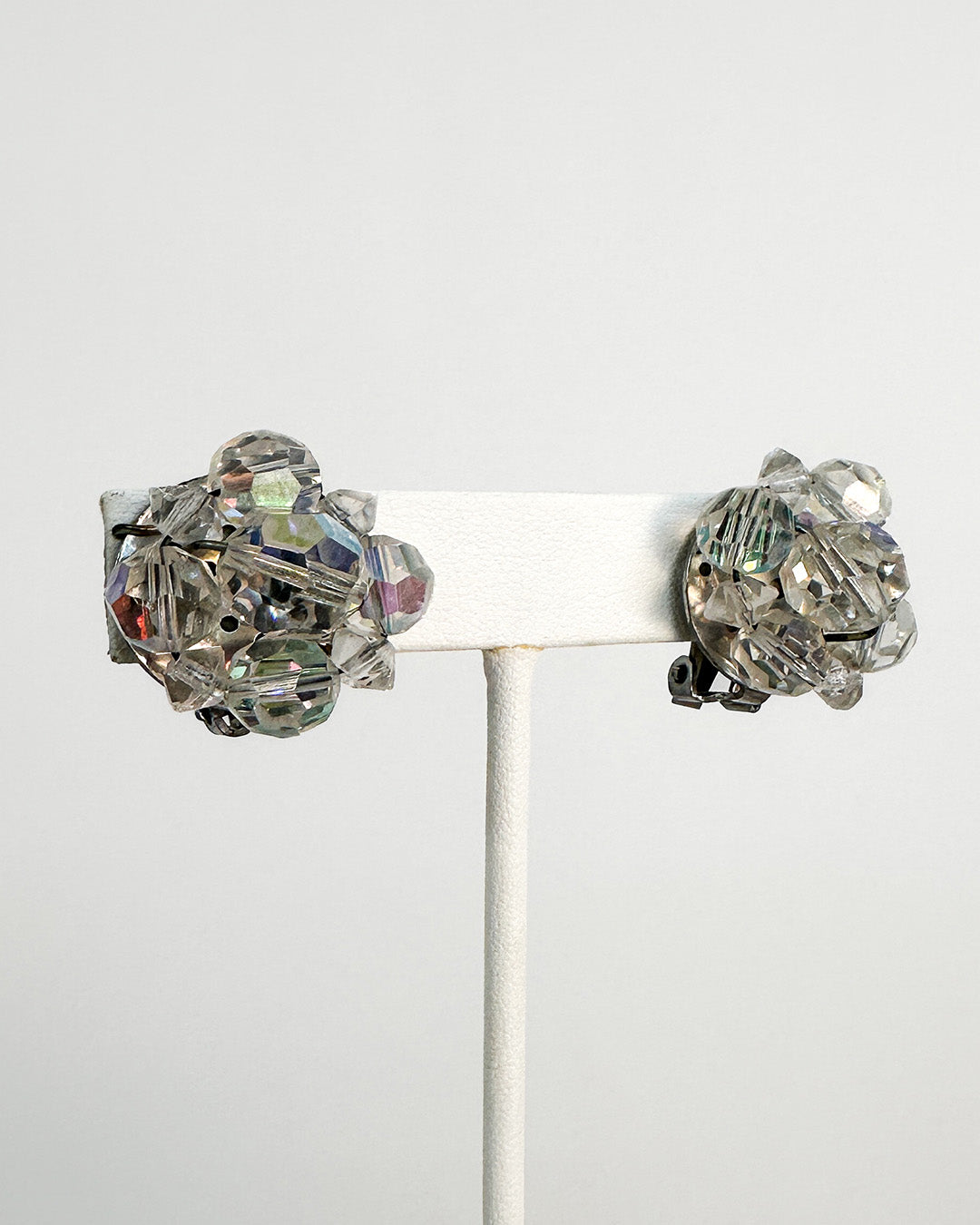 1950-60s Iridescent Beaded Choker with Matching Earrings