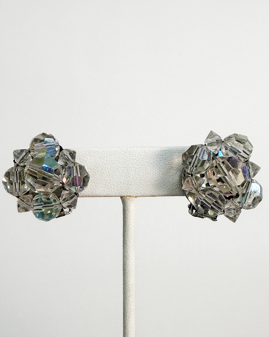 1950-60s Iridescent Beaded Choker with Matching Earrings