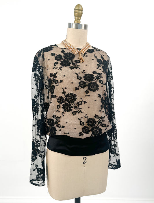 1980s Lace Evening Top by Georgio Armani  / Bust 42