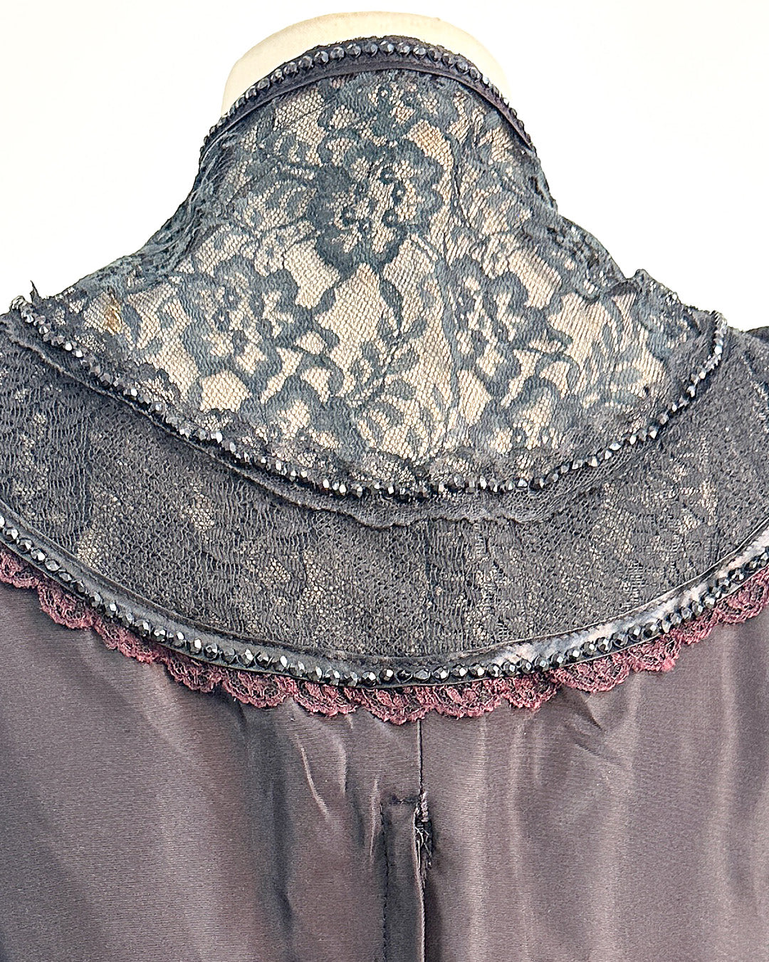 Rare 1970s Gunne Sax Witchy Black Taffeta Dress / Medium