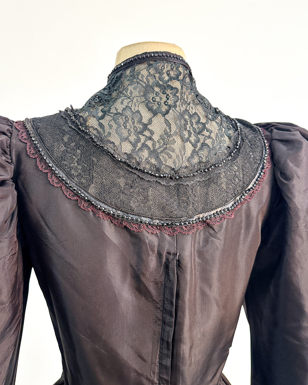 Rare 1970s Gunne Sax Witchy Black Taffeta Dress / Medium