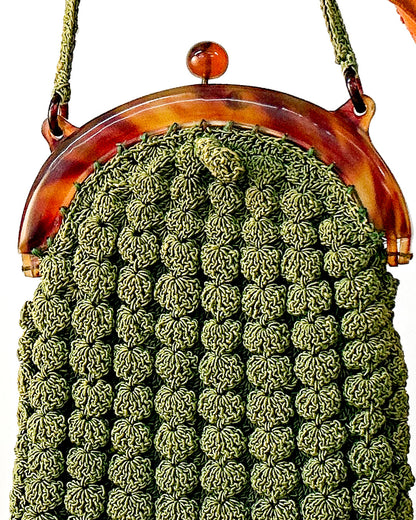 Timeless 1930s Art Deco Gimp Handbag & Coin Purse Set