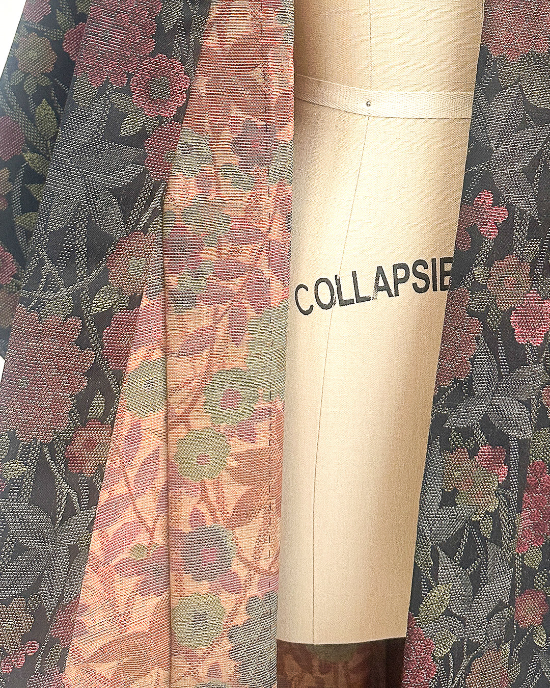 Romantic Vintage Kimono with Fall Leaves and Chrysanthemums / One Size