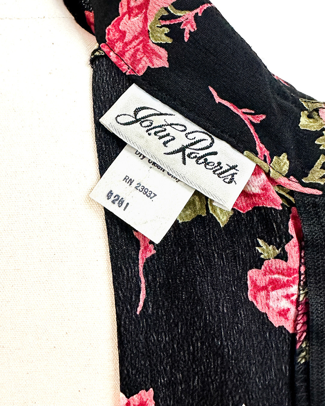 1980s Does 1940s Haunted Rose Garden Dress / Medium