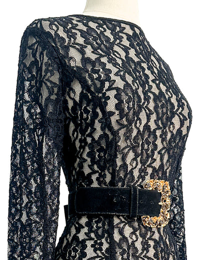 1990s 'The Enchanted Relic' Leather Statement Belt / up to a Waist 33"