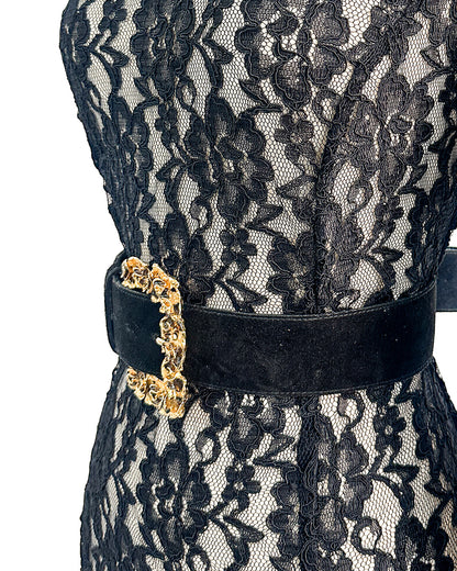 1990s 'The Enchanted Relic' Leather Statement Belt / up to a Waist 33"