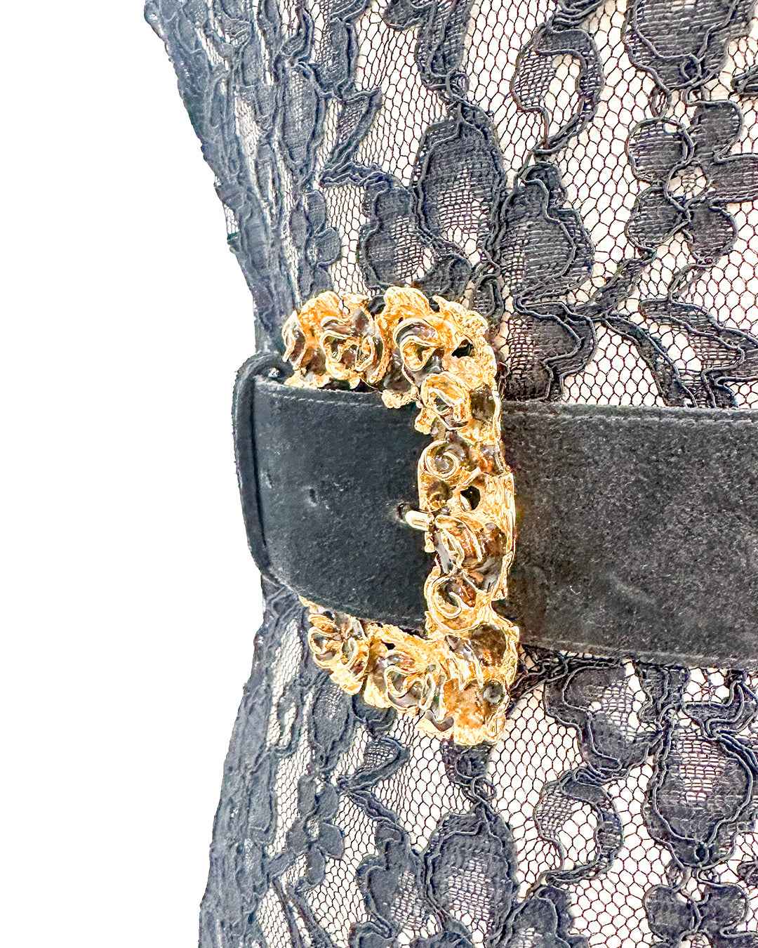 1990s 'The Enchanted Relic' Leather Statement Belt / up to a Waist 33"