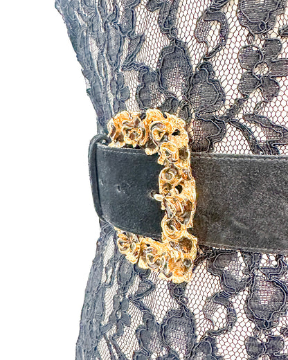 1990s 'The Enchanted Relic' Leather Statement Belt / up to a Waist 33"
