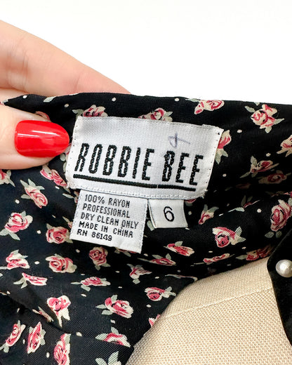 1990s 'The Midnight Roses' Button-up Dress / Medium