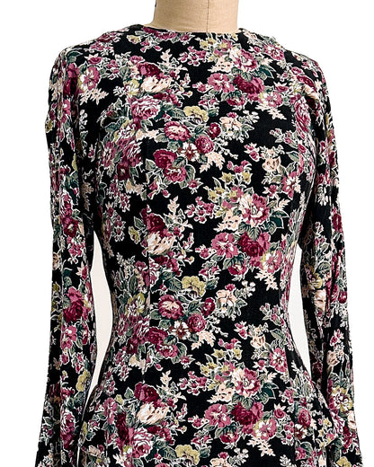 1970s 'The Witching Hour Blooms' Dress / Medium