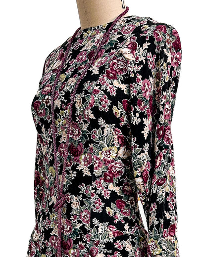 1970s 'The Witching Hour Blooms' Dress / Medium