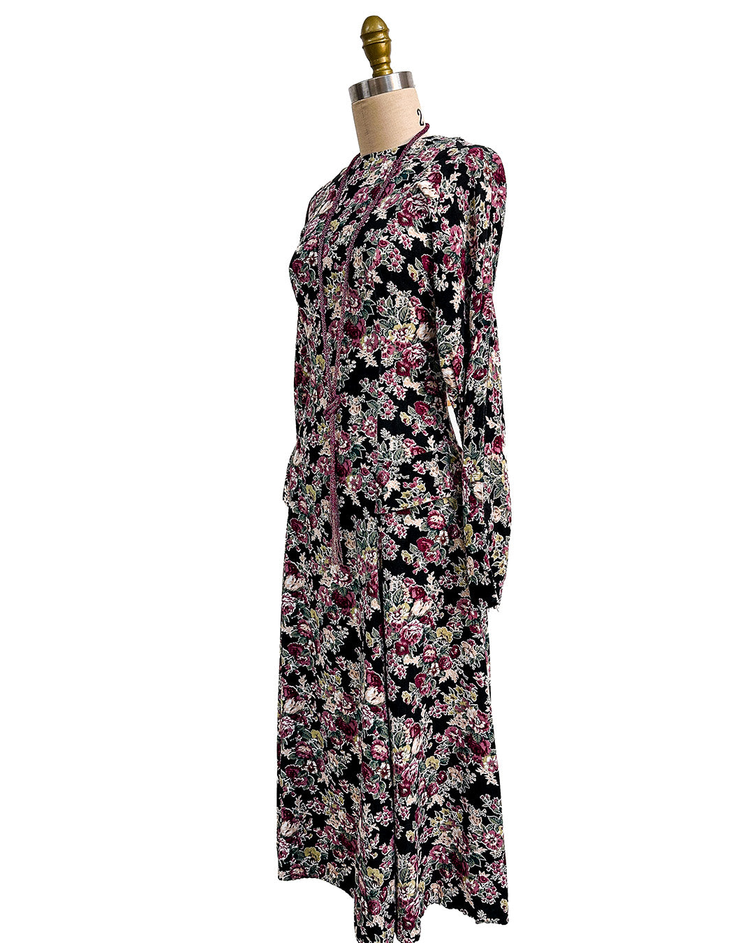 1970s 'The Witching Hour Blooms' Dress / Medium