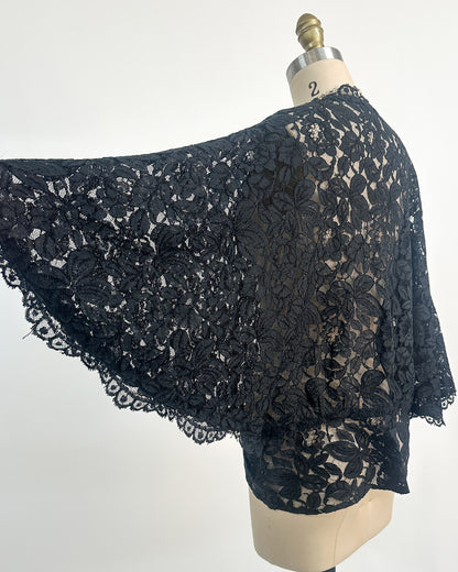 1930s 'The Starlight Séance Gown' Lace Bias Dress with Jacket / Large