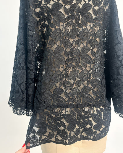1930s 'The Starlight Séance Gown' Lace Bias Dress with Jacket / Large