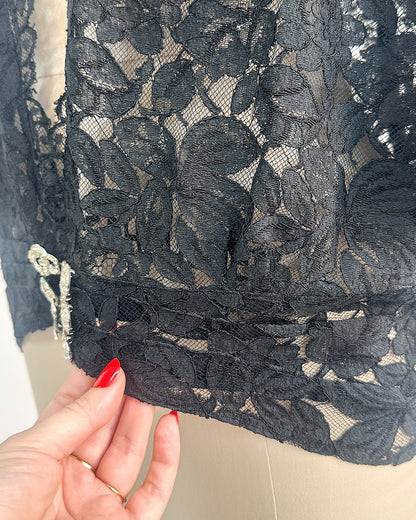 1930s 'The Starlight Séance Gown' Lace Bias Dress with Jacket / Large