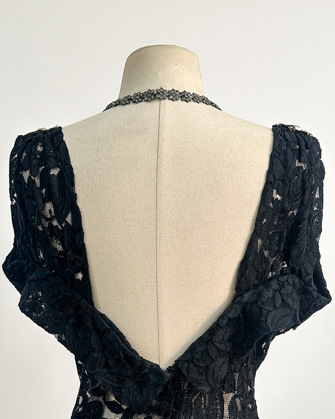 1930s 'The Starlight Séance Gown' Lace Bias Dress with Jacket / Large