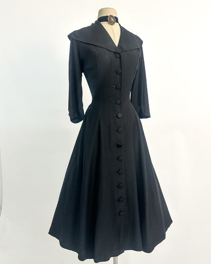 1950s “The Midnight New Look Dress” / Large