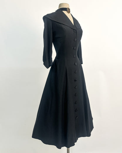 1950s “The Midnight New Look Dress” / Large