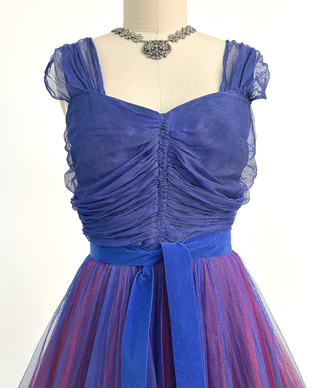 1930-40s 'The Midnight Enchantress' Tulle Gown / Small