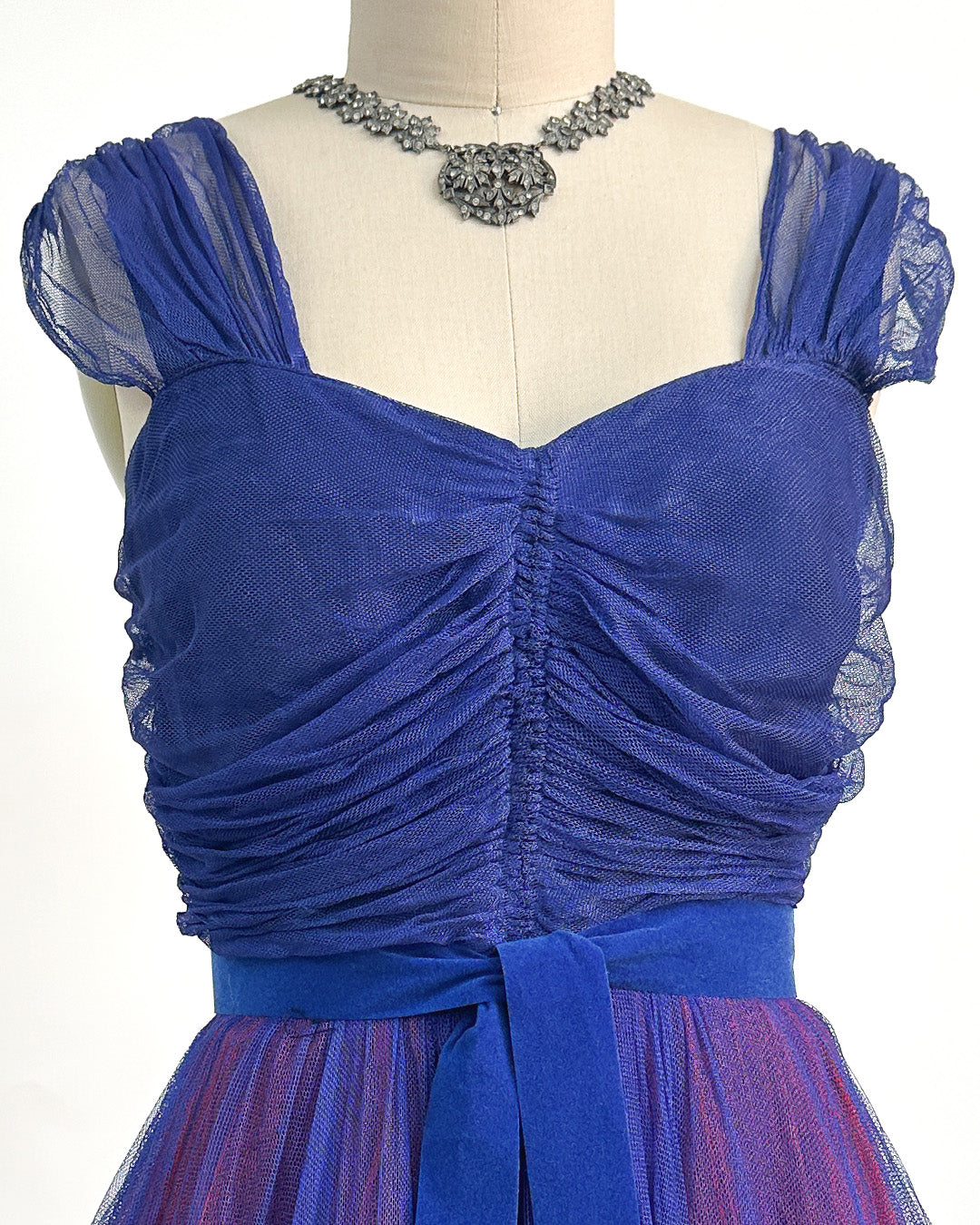 1930-40s 'The Midnight Enchantress' Tulle Gown / Small