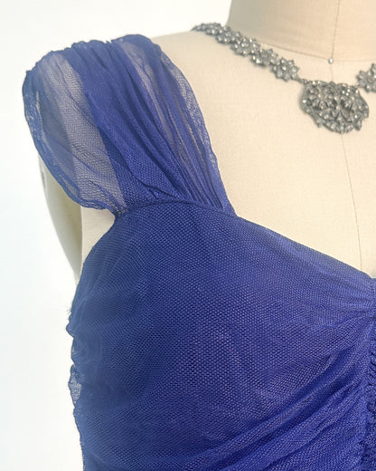 1930-40s 'The Midnight Enchantress' Tulle Gown / Small