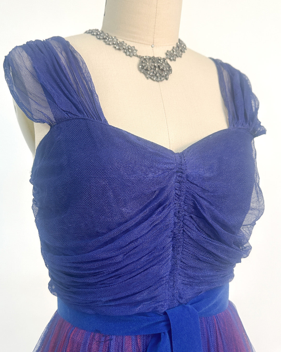 1930-40s 'The Midnight Enchantress' Tulle Gown / Small