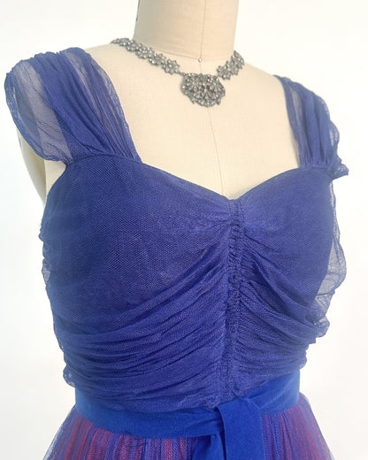1930-40s 'The Midnight Enchantress' Tulle Gown / Small