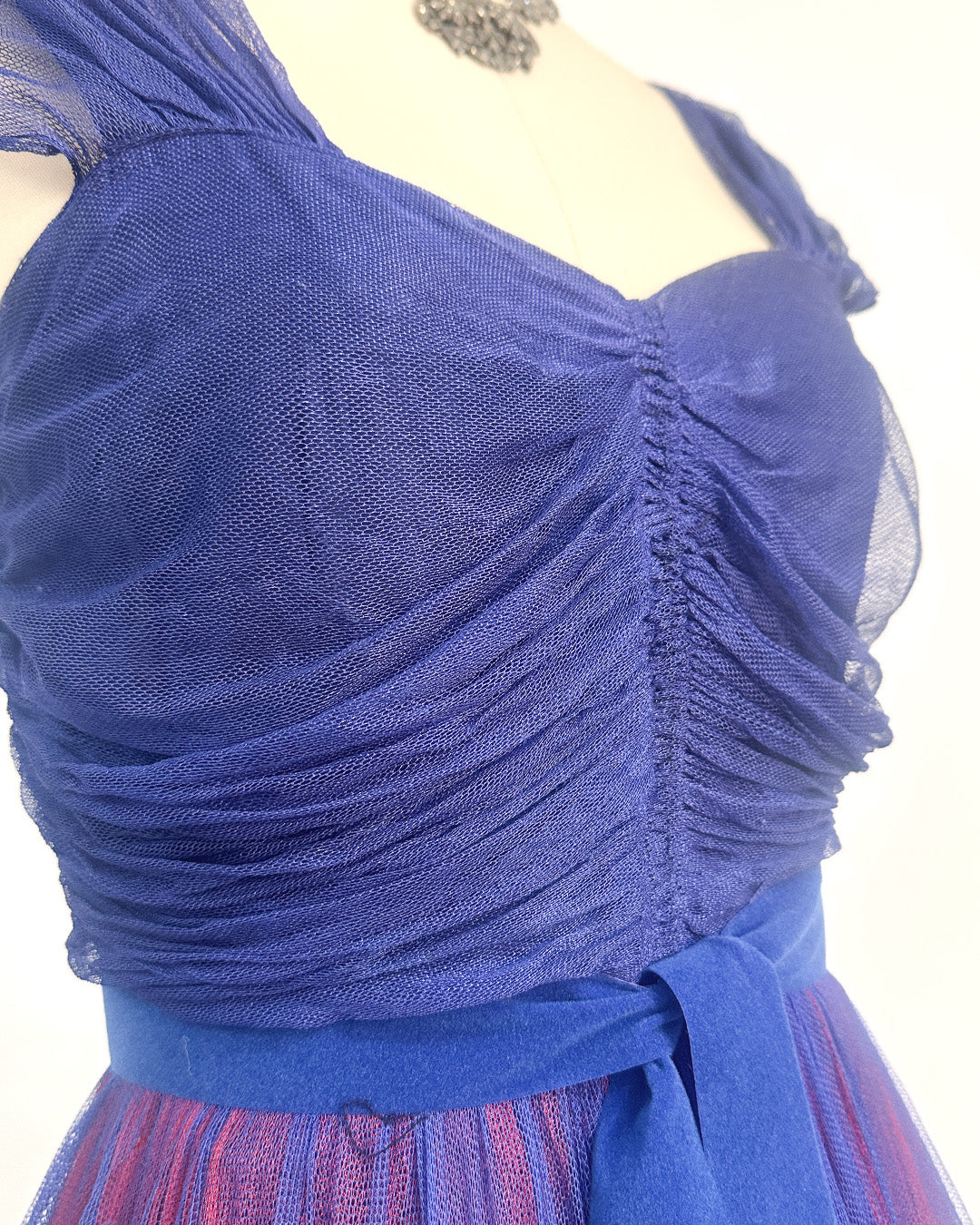 1930-40s 'The Midnight Enchantress' Tulle Gown / Small