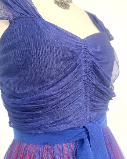 1930-40s 'The Midnight Enchantress' Tulle Gown / Small