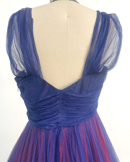 1930-40s 'The Midnight Enchantress' Tulle Gown / Small