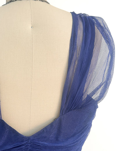 1930-40s 'The Midnight Enchantress' Tulle Gown / Small