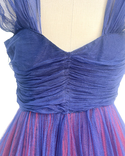 1930-40s 'The Midnight Enchantress' Tulle Gown / Small