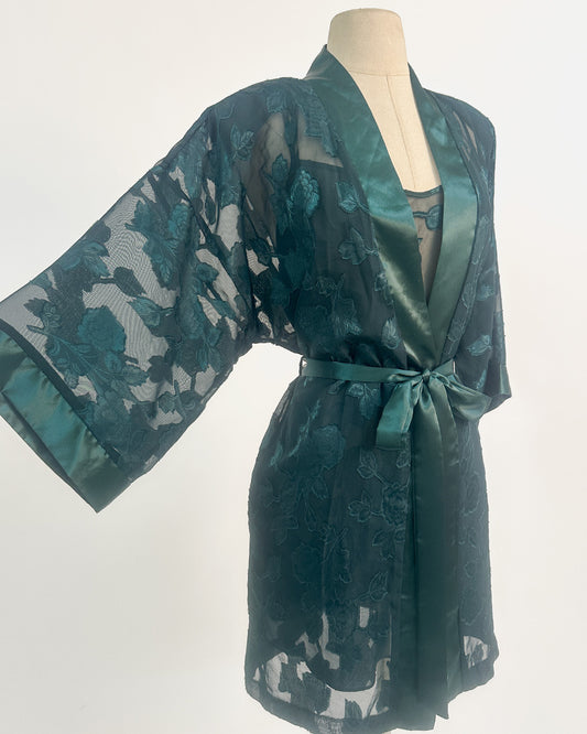 1980-90s 'The Midnight Grove' Lingerie Set / Medium - Large