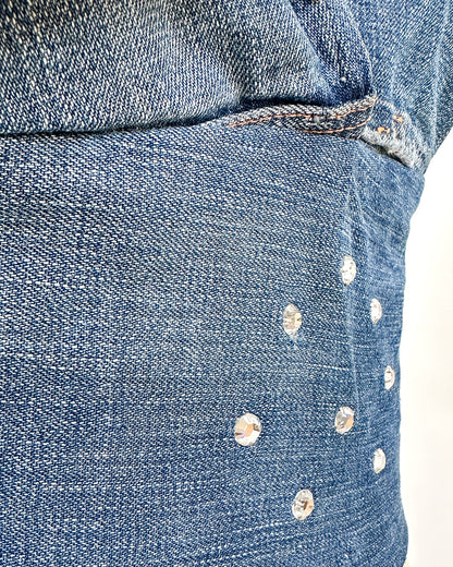 1970s 'The Denim Spell' Halter / Medium