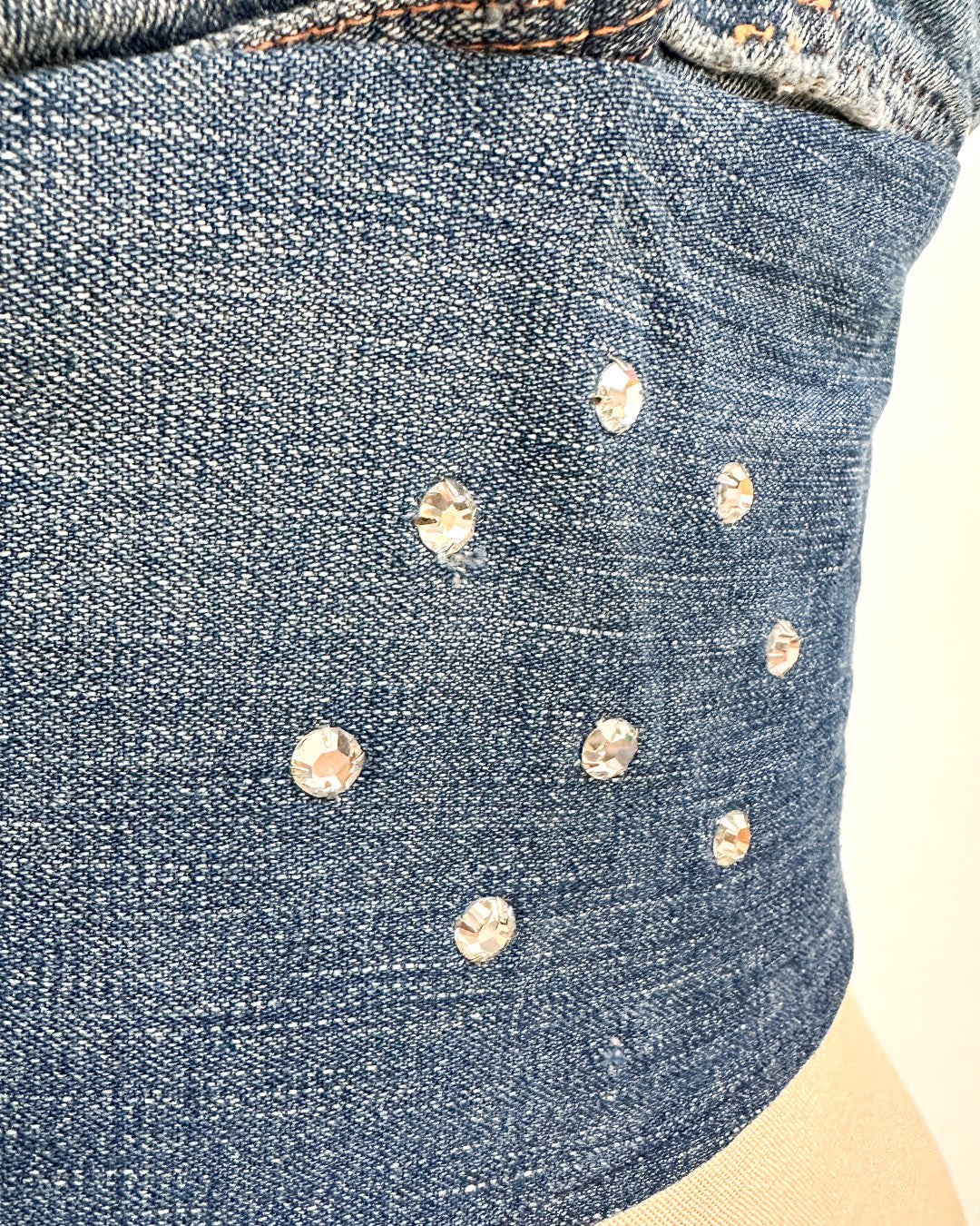 1970s 'The Denim Spell' Halter / Medium